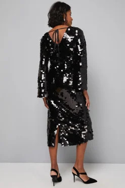Robe Midaxi à Sequins avec Liens dans le Dos