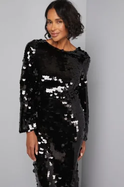 Robe Midaxi à Sequins avec Liens dans le Dos