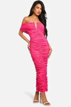 boohoo Robe Midaxi Structurée en Power Mesh Premium<Femme Robes De Soirée|Toutes Les Robes