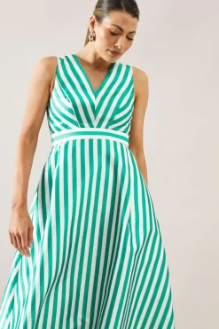 Wallis Robe Midaxi Structurée à Rayures<Femme Robes|Toutes Les Robes