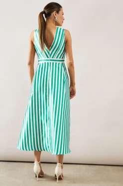Wallis Robe Midaxi Structurée à Rayures<Femme Robes|Toutes Les Robes