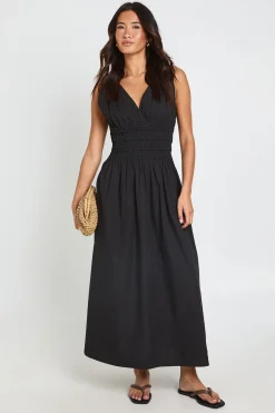 Robe Midaxi À Taille Froncée