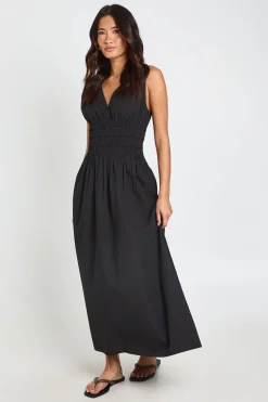 Robe Midaxi À Taille Froncée