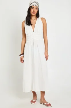 boohoo Robe Midaxi Texturée Avec Bordure En Dentelle<Femme Satin Et Dentelle|Robes Patineuses