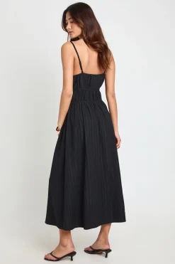 Robe Midaxi Texturée À Buste Froncé