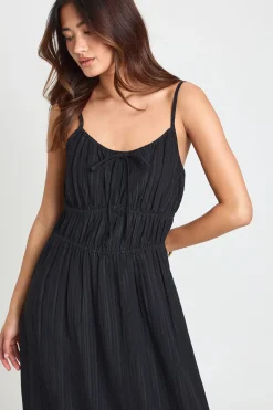 Robe Midaxi Texturée À Buste Froncé