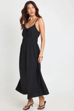 Robe Midaxi Texturée À Buste Froncé