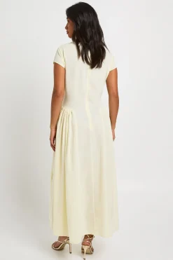 Robe midaxi texturée à jupe volumineuse
