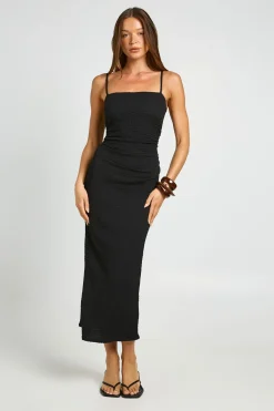 boohoo Robe Midaxi Texturée À Taille Froncée<Femme Toutes Les Robes|Robes Moulantes