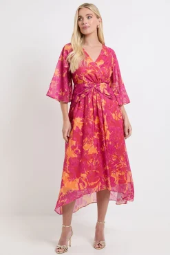 Robe Midaxi Torsadée À Imprimé Floral Dévoré Petite