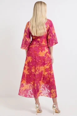 Robe Midaxi Torsadée À Imprimé Floral Dévoré Petite