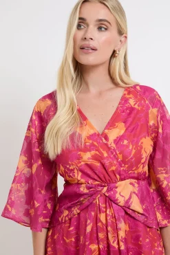 Robe Midaxi Torsadée À Imprimé Floral Dévoré Petite