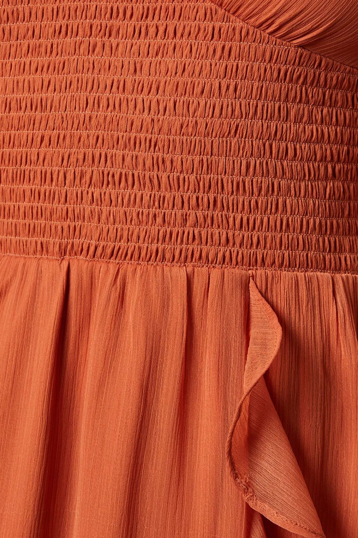 Oasis Robe Midaxi Unie à Détails Volantés et Taille Froncée<Femme Robes|Robes À Manches Longues