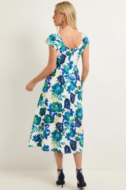 Wallis Robe Midaxi Évasée à Motif Floral Ottoman Petite<Femme Robes|Toutes Les Robes