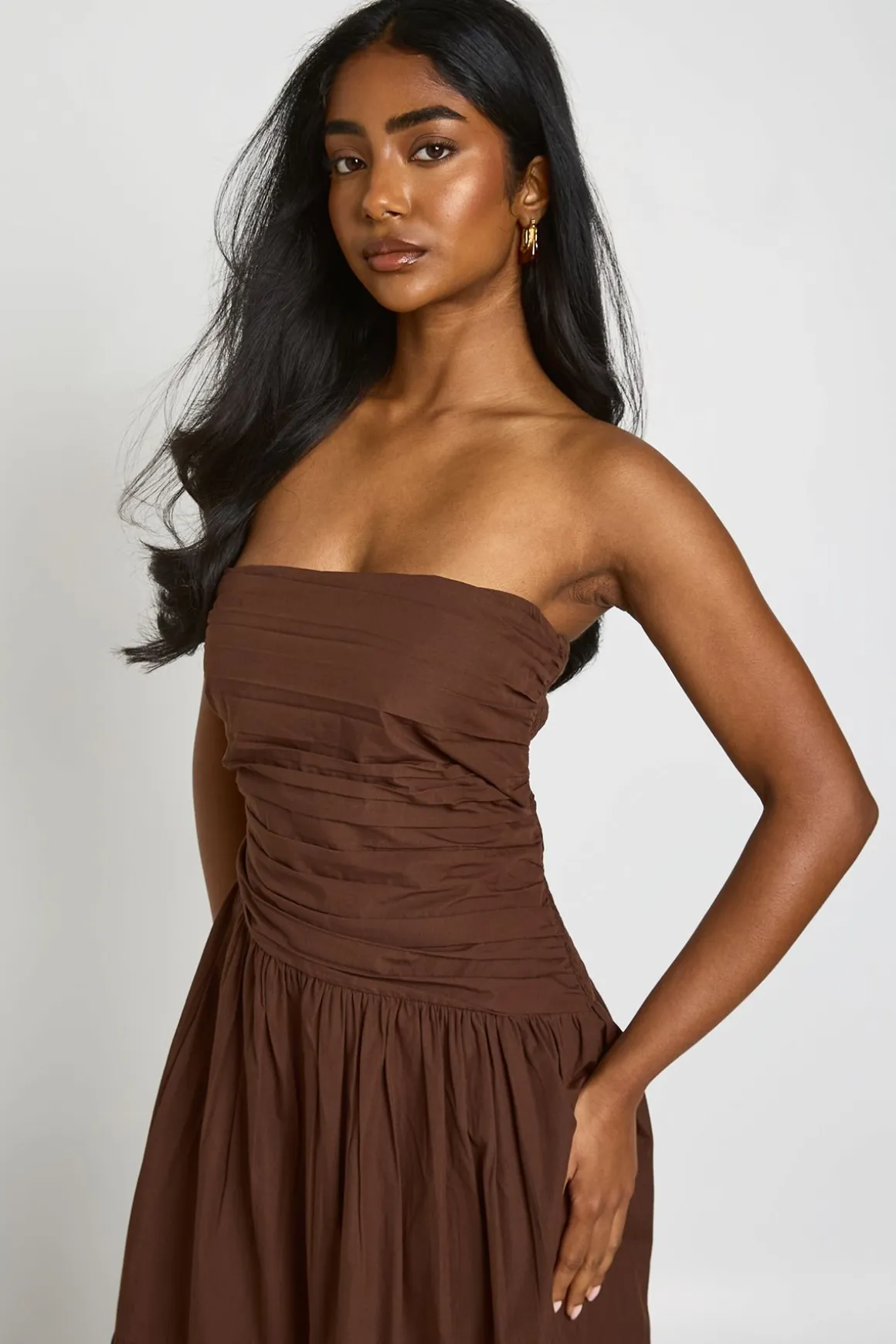 Robe Midaxi À Volants Avec Bustier Froncé