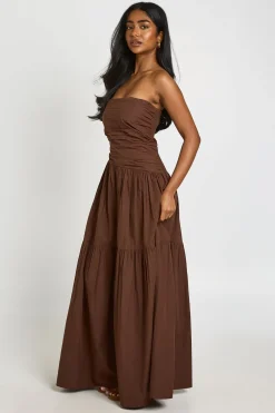 Robe Midaxi À Volants Avec Bustier Froncé
