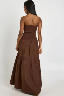 Robe Midaxi À Volants Avec Bustier Froncé