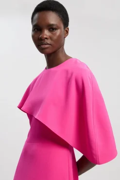 Robe Midi Ajustée Avec Détail Cape Souple