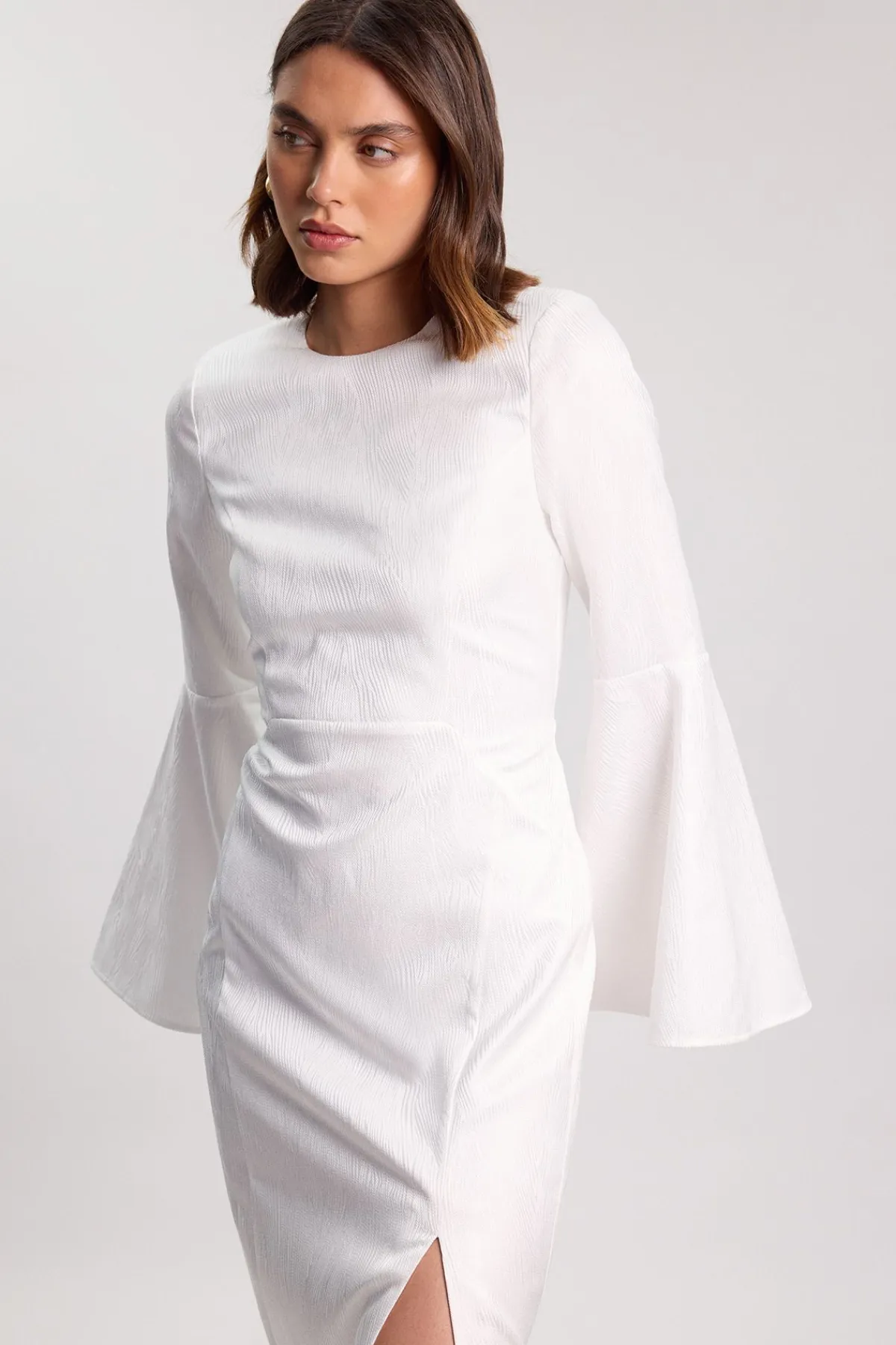 KarenMillen Robe Midi Ajustée Avec Détail De Laçage Au Dos<Femme Robes Mi-Longues|Satin Et Dentelle