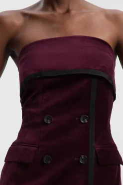 KarenMillen Robe Midi Ajustée Bandeau en Velours Gros-Grain<Femme Tailleurs|Robes Mi-Longues
