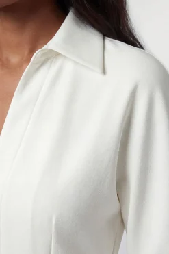 KarenMillen Robe Midi Ajustée À Col Chemise Et Manches Longues<Femme Toutes Les Robes|Robes Mi-Longues