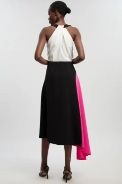 Robe Midi Ajustée À Détail Color Block Pour Petite Taille