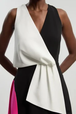 Robe Midi Ajustée À Détail Color Block Pour Petite Taille