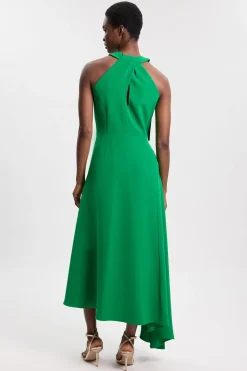 Robe Midi Ajustée À Détails Colorblock Contrastés