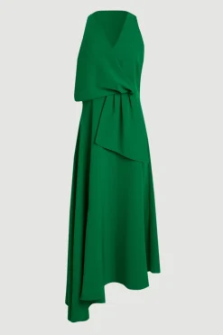 Robe Midi Ajustée À Détails Colorblock Contrastés