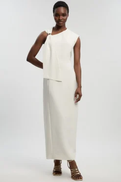 KarenMillen Robe Midi Ajustée À Détails De Finitions Raffinées Pour Petite Taille<Femme Robes|Robes Mi-Longues