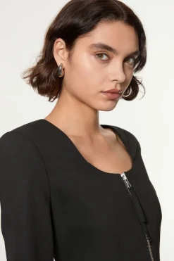 KarenMillen Robe midi ajustée en viscose avec fermeture éclair et coutures multiples<Femme Tailleurs|Robes Mi-Longues