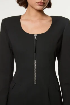 KarenMillen Robe midi ajustée en viscose avec fermeture éclair et coutures multiples<Femme Tailleurs|Robes Mi-Longues