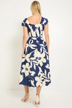 Robe Midi Ajustée Et Évasée À Motif Floral Ottoman Petite