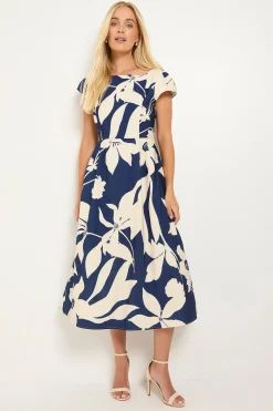 Robe Midi Ajustée Et Évasée À Motif Floral Ottoman Petite