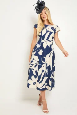 Robe Midi Ajustée Et Évasée À Motif Floral Ottoman Petite