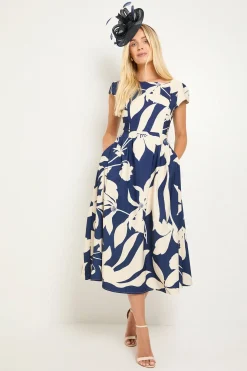Robe Midi Ajustée Et Évasée À Motif Floral Ottoman Petite