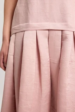 KarenMillen Robe Midi Ajustée À Jupe Ample En Sergé Texturé<Femme Robes|Robes Mi-Longues