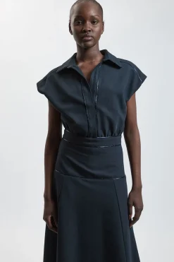 KarenMillen Robe Midi Ajustée À Jupe Évasée En Tissu Stretch<Femme Robes|Robes Mi-Longues