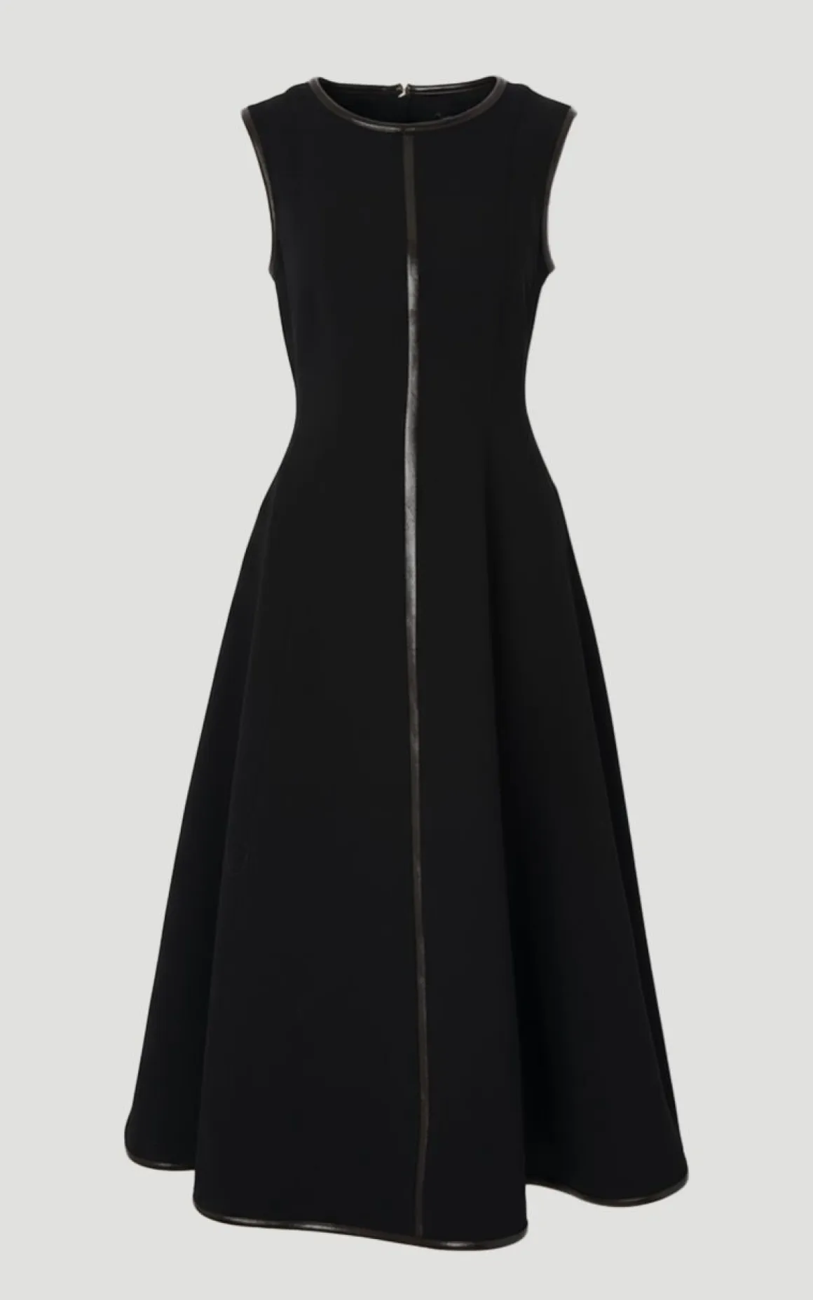 Robe Midi Ajustée Sans Manches à Jupe Évasée en Mélange synthétique Stretch Compact