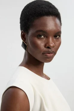KarenMillen Robe Midi Ajustée Souple à Encolure Asymétrique avec Détail Drapé à la Taille<Femme Tailleurs|Robes Mi-Longues