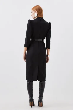 Robe Midi Ajustée Stretch Forever Ceinturée