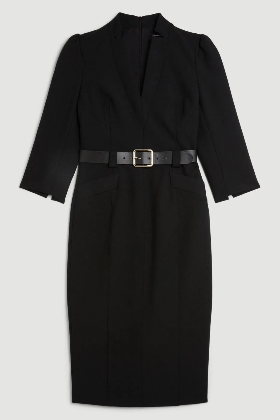 Robe Midi Ajustée Stretch Forever Ceinturée