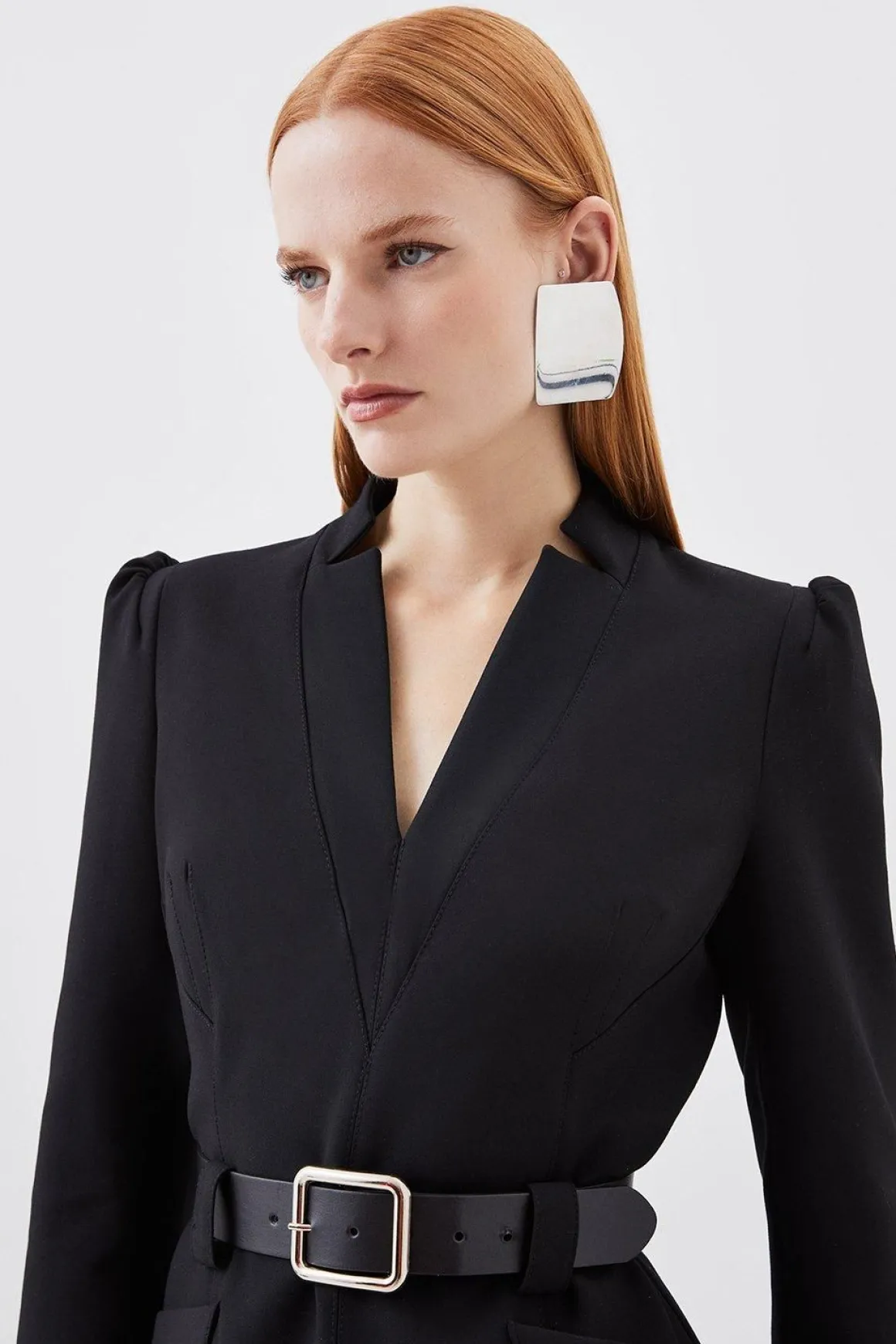 Robe Midi Ajustée Stretch Forever Ceinturée