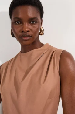 KarenMillen Robe midi asymétrique à corsage drapé et ajusté pour femmes grandes<Femme Tailleurs|Toutes Les Robes