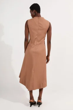 KarenMillen Robe midi asymétrique à corsage drapé et ajusté pour femmes grandes<Femme Tailleurs|Toutes Les Robes