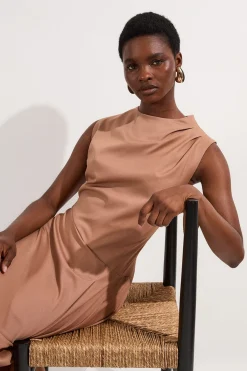 KarenMillen Robe midi asymétrique à corsage drapé et ajusté pour femmes grandes<Femme Tailleurs|Toutes Les Robes