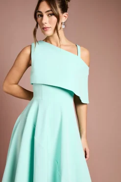 Robe Midi Asymétrique en Crêpe