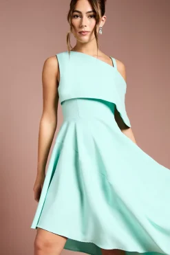 Robe Midi Asymétrique en Crêpe