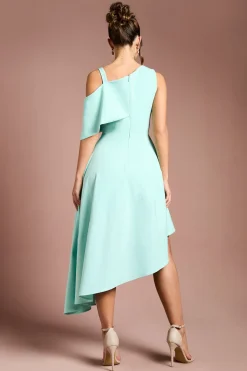 Robe Midi Asymétrique en Crêpe