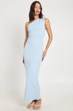 Robe Midi Asymétrique En Crêpe Jersey Avec Fronces